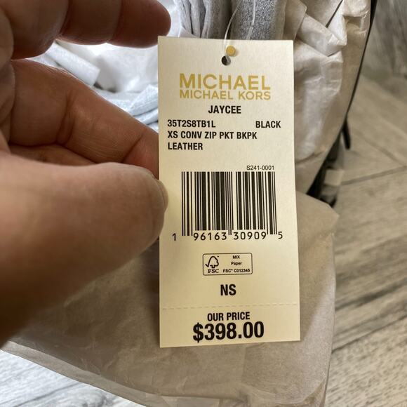 Michael Kors Black Jaycee Convertible Backpack MK Signature Crossbody XS Mini - Picture 7 of 16